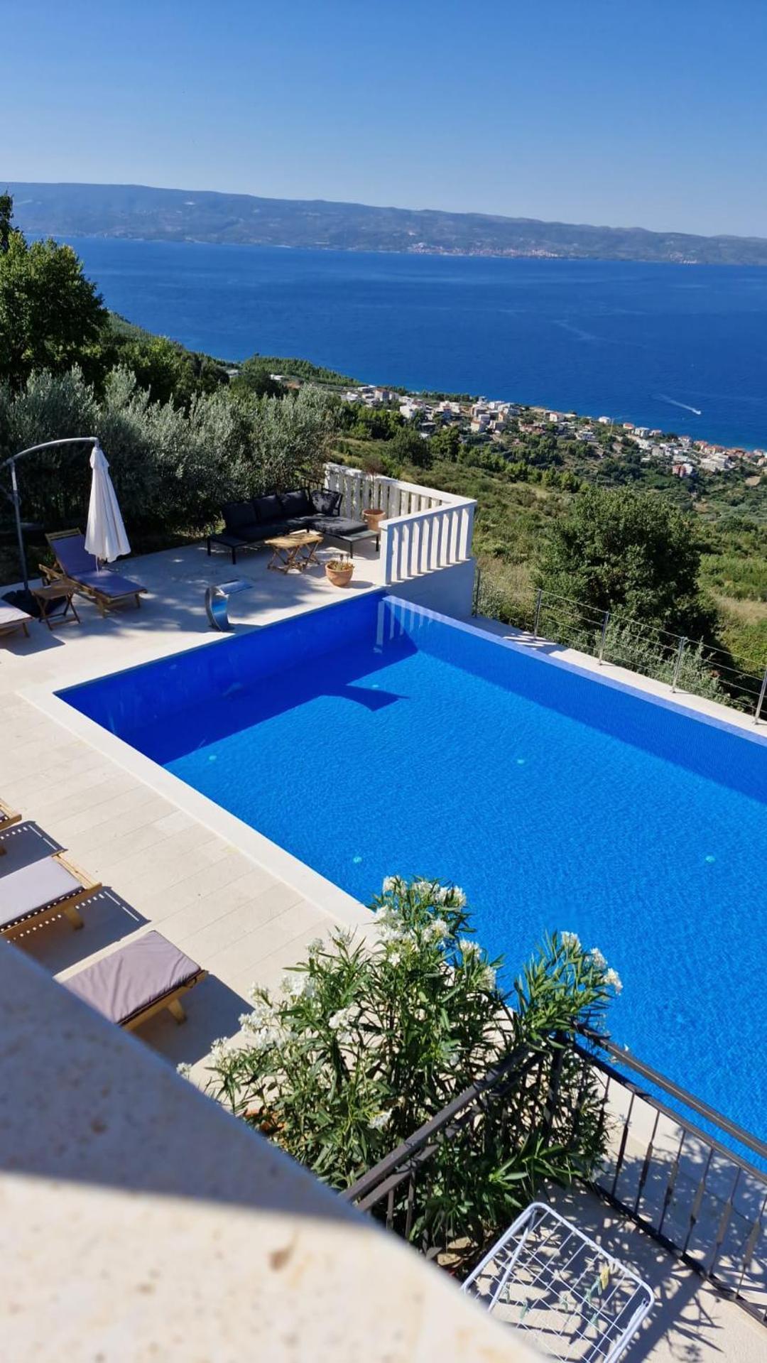 Sea View Luxury Apart Hotel Villa Conte With Swiming Pool And Romantic Spa Podstrana Zewnętrze zdjęcie